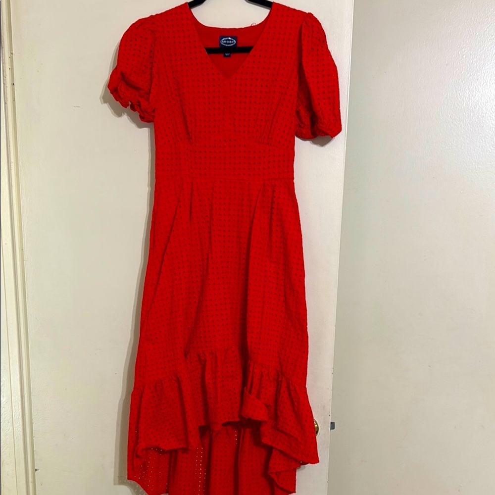 Scoop eyelet high-low dress - Picture 2 of 10